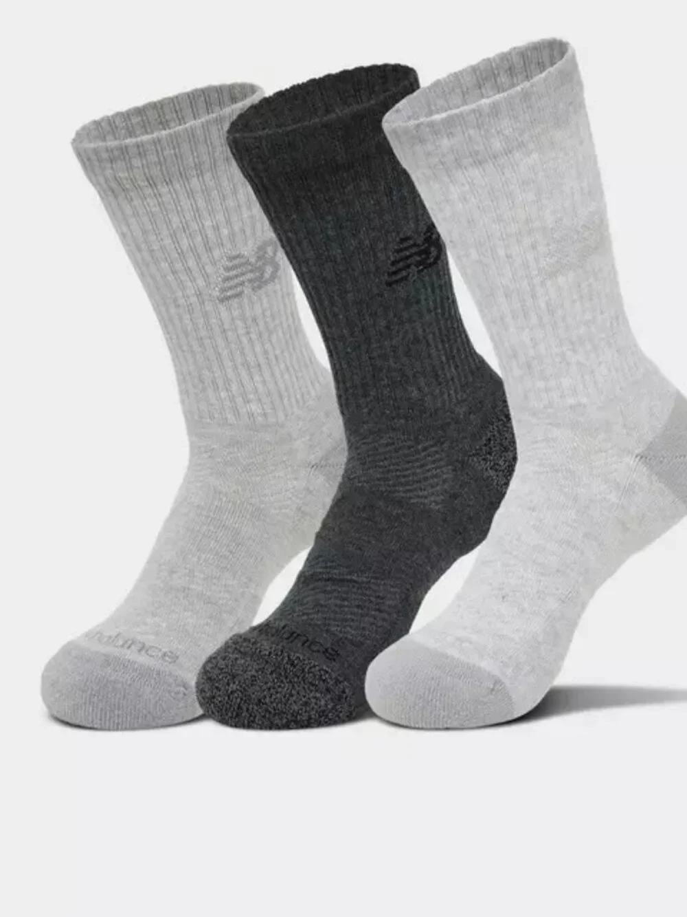 New Balance Active Lifestyle Striped Crew Socks (3-Pack) - Multicolor LAS35203